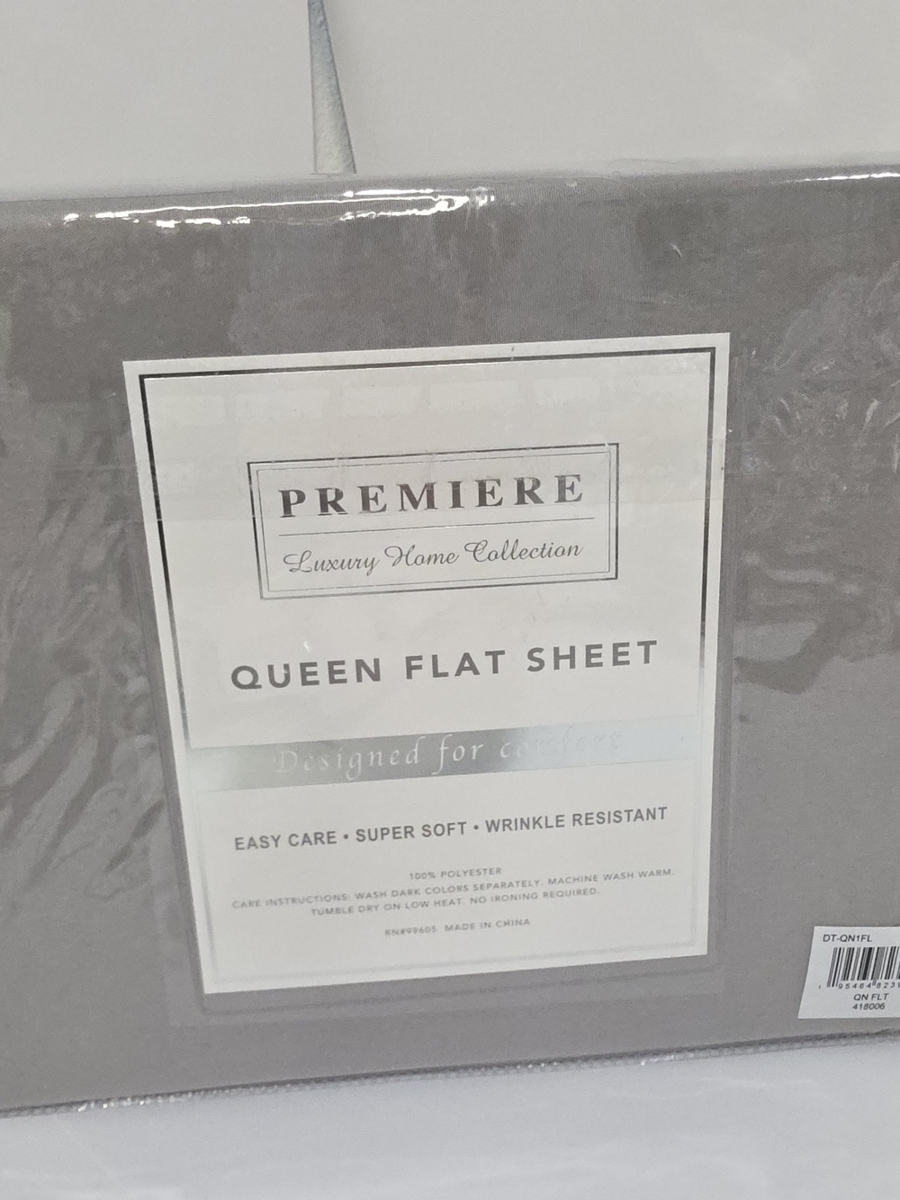 Premier Queen Flat Sheet - Gray